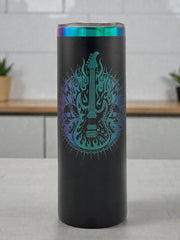 Rock Guitar Tumbler 20oz | Laser Engraved Music Tumbler | Insulated Stainless Steel Cup | Guitar Gift for Musicians