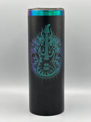 Rock Guitar Tumbler 20oz | Laser Engraved Music Tumbler | Insulated Stainless Steel Cup | Guitar Gift for Musicians