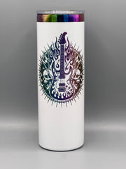 Rock Guitar Tumbler 20oz | Laser Engraved Music Tumbler | Insulated Stainless Steel Cup | Guitar Gift for Musicians