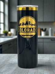 Colorado Mountain Engraved Tumbler 20oz | Laser Engraved Colorado Gift | Keeps Drinks Hot & Cold