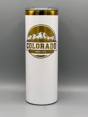 Colorado Mountain Engraved Tumbler 20oz | Laser Engraved Colorado Gift | Keeps Drinks Hot & Cold
