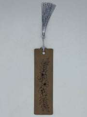 Wildflowers 1 Leatherette Bookmark with Tassel