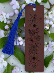 Wildflowers 2 Leatherette Bookmark with Tassel