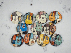 Colorful Guitar Magnets – Handmade Music Lover Fridge Magnets – Mini Guitar Art Magnets for Musicians & Teachers