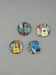 Colorful Guitar Magnets – Handmade Music Lover Fridge Magnets – Mini Guitar Art Magnets for Musicians & Teachers