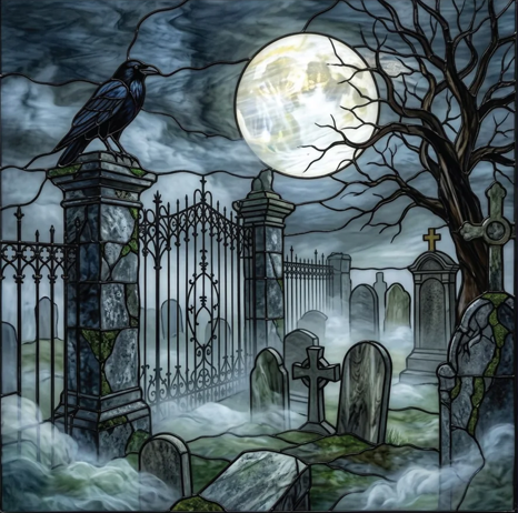 Halloween - Moonlit Cemetery