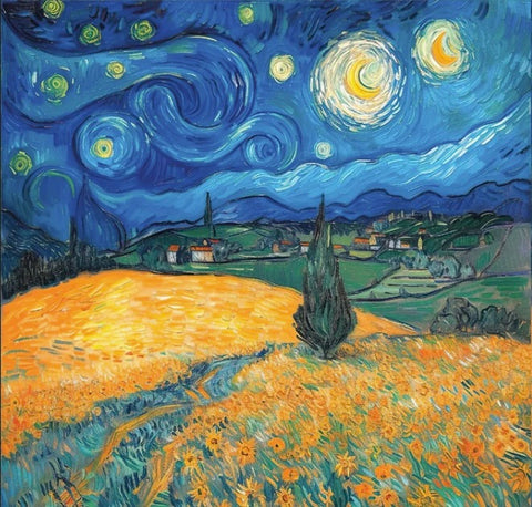 Starry Fields - Wheatfield Glow