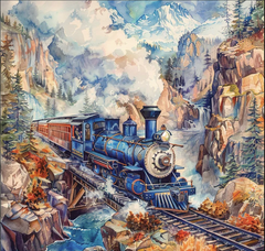 Watercolor Trains - Majestic Peaks