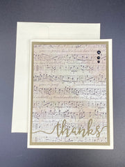 Sheet Music Thank You Cards