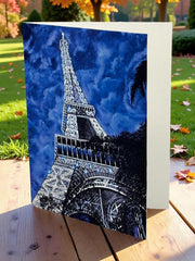Eiffel Tower Art Greeting Card Set: Romantic Paris Stationery