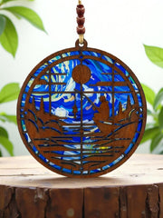 Fishing Suncatcher | Handmade Lake Scene