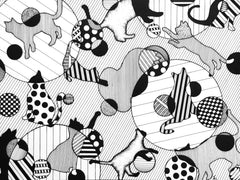 Black & White Cat Art Cards: Modern Abstract Kitty Note Card Set