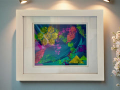 Windswept Abstract Acrylic Painting | Framed Colorful Modern Art