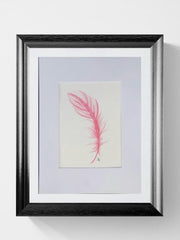Pink Feather 6x8 Print (With 9x12 Mat) • Jeanne Dunham Art • Gift for Art Lovers