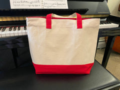 Then Sings My Soul Music Heavy Canvas Tote Bag with Black Accents