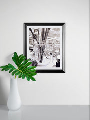 Artist's Tools Art Print | Black & White Drawing 11x14 matted to 16x20