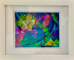 Windswept Abstract Acrylic Painting | Framed Colorful Modern Art
