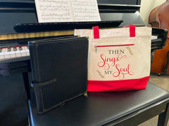 Then Sings My Soul Music Heavy Canvas Tote Bag with Black Accents
