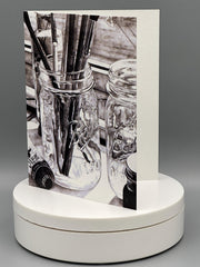 Artist's Tools Greeting Card Set: Paintbrushes in Mason Jars