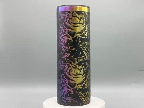 Roses & Treble Clef Music Notes Stainless Steel Tumbler