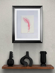 Pink Feather 6x8 Print (With 9x12 Mat) • Jeanne Dunham Art • Gift for Art Lovers