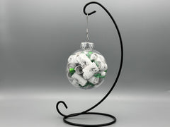 Rolled Sheet Music Christmas Ornament | Handmade Music Lover Gift | Green Accents