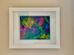 Windswept Abstract Acrylic Painting | Framed Colorful Modern Art