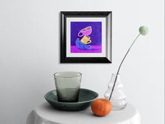 Tipsy Cups–Original Acrylic Painting on Wood by Kathy OConner | 6x6 Colorful Coffee Art