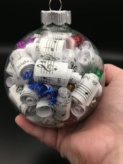Large 4 inch Sheet Music Christmas Ornament  | Multi Color Accents