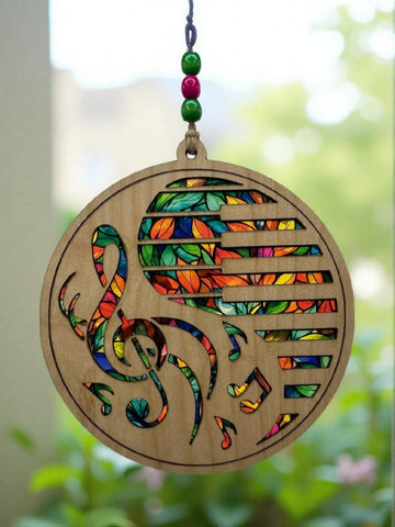 Piano Keys & Treble Clef Suncatcher: Handmade Acrylic Music Ornament