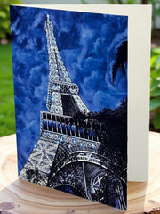 Eiffel Tower Art Greeting Card Set: Romantic Paris Stationery