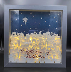 Bethlehem Nativity Shadow Box: 3D Layered Paper Christmas Decor