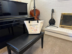 Then Sings My Soul Music Heavy Canvas Tote Bag with Black Accents