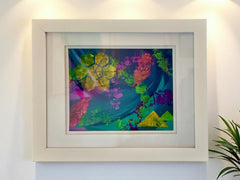 Windswept Abstract Acrylic Painting | Framed Colorful Modern Art