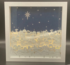 Bethlehem Nativity Shadow Box: 3D Layered Paper Christmas Decor