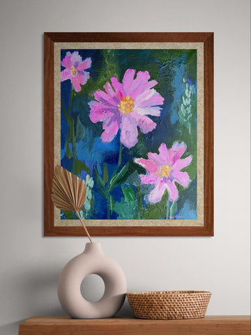 Pinkalicious #2 | 20x16 Floral Acrylic Painting by Kathy O’Conner | Unframed Original