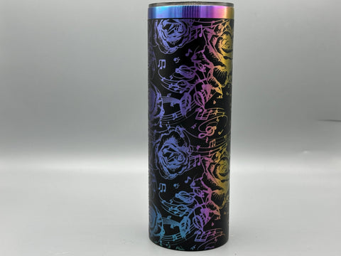 Roses & Treble Clef Music Notes Stainless Steel Tumbler