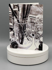 Artist's Tools Greeting Card Set: Paintbrushes in Mason Jars