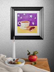 Stars and Sprinkles Original Acrylic Painting on Wood | Coffee & Donut Art | Whimsical Kitchen Decor