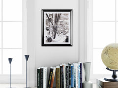 Artist's Tools Art Print | Black & White Drawing 11x14 matted to 16x20